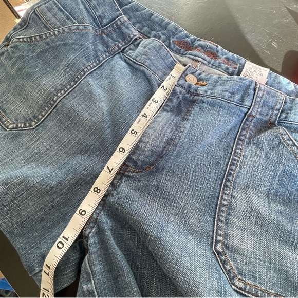 Eddie Bauer Capri Jeans Womens 14 Med Wash Blue Vintage 2009 Comfort plus size - Picture 12 of 16